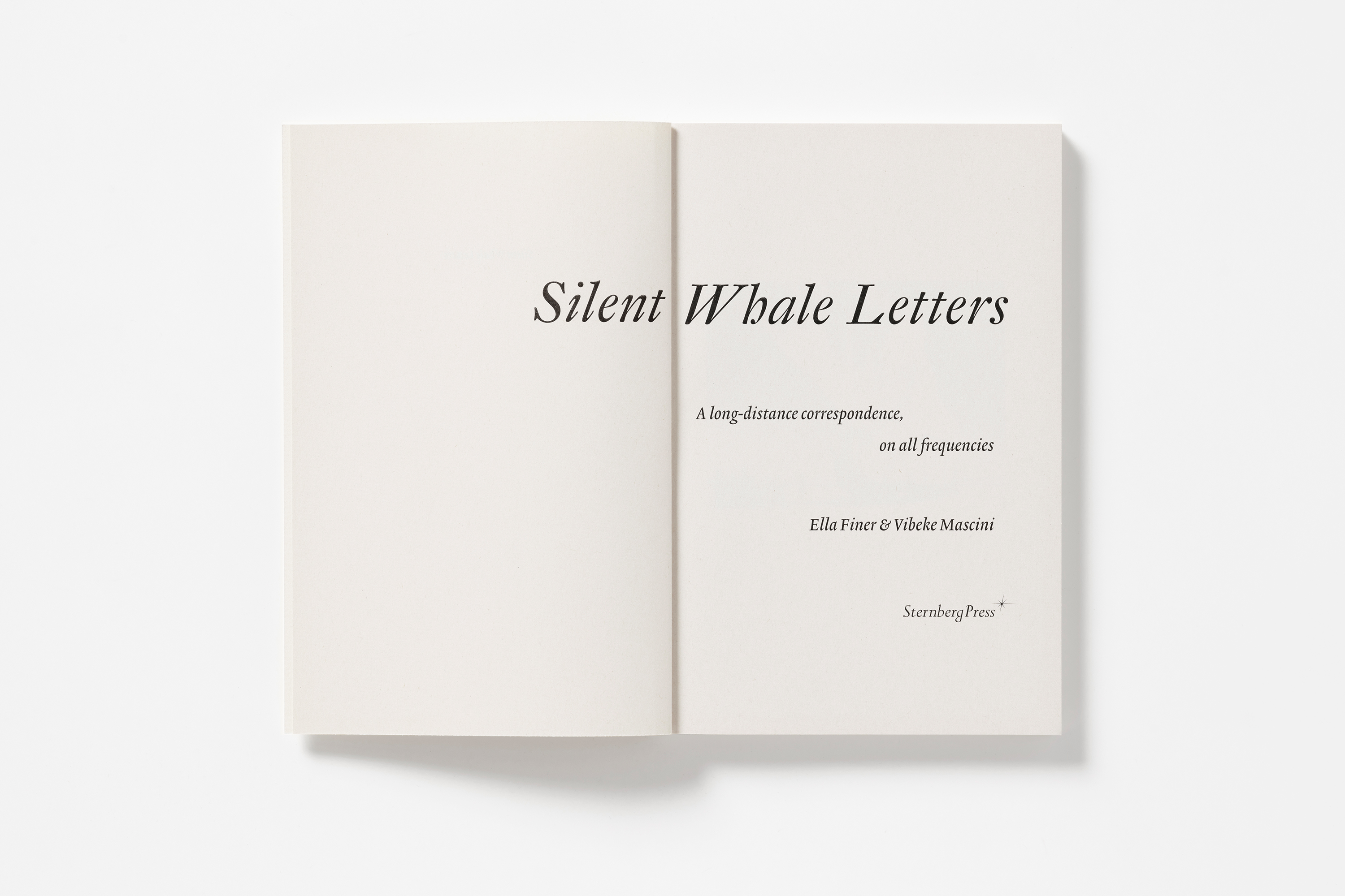 Open book with the words Silent Whale Letters