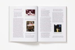 A spread from Chantal Joffe: Personal Feeling Is the Main Thing showing two columns of text on the left, with two small colour photographs.