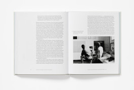 A spread from Matt Rugg, The Many Languages of Sculpture with text on the left and a black and white photograph of Matt Rugg and Derek Morris on the right.